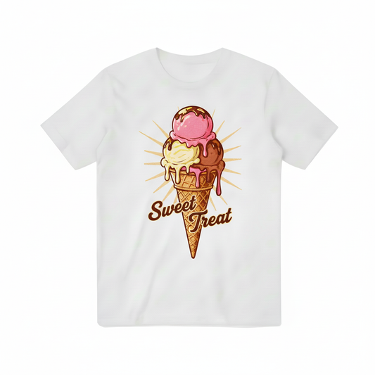 Sweet Treat Ice Cream Cone Graphic T-Shirt T3094