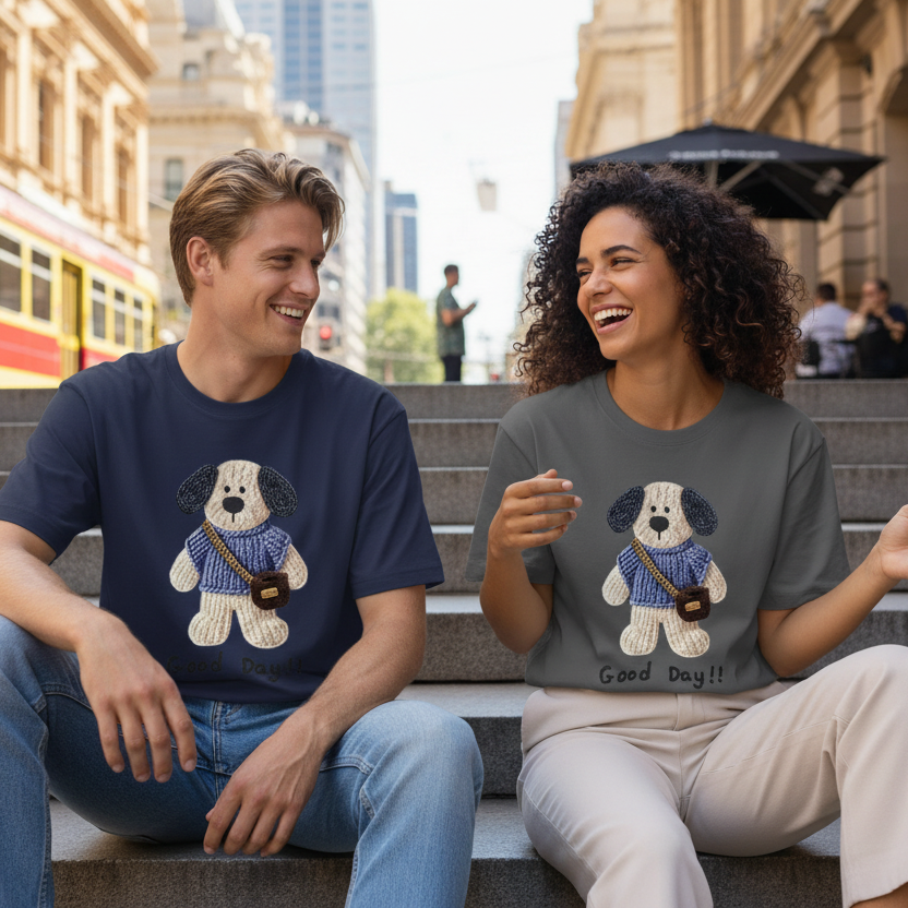 Good Day Dog Graphic Tee Cute Animal Lover T7002