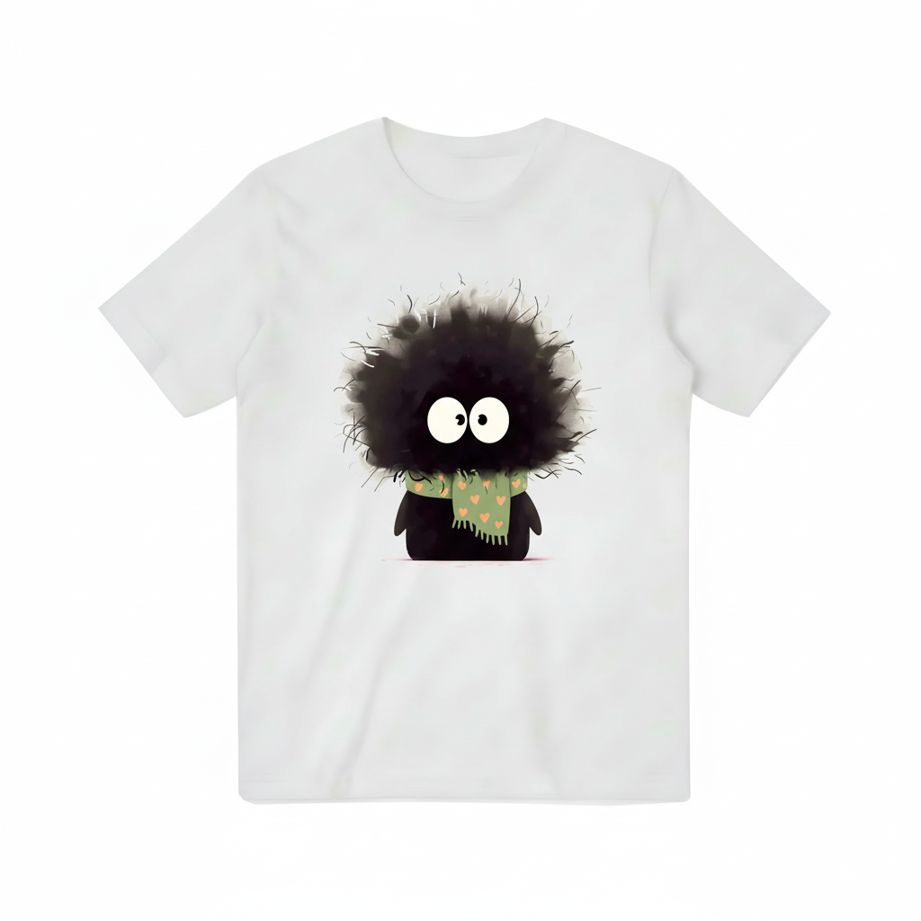 Cute Fuzzy Monster Graphic Tee - Kawaii Character T-Shirt T3068