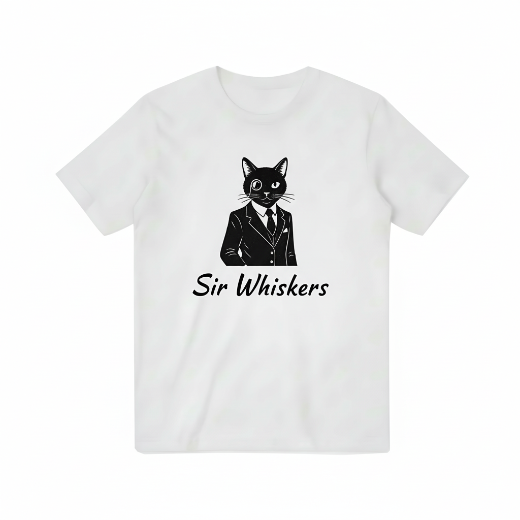 Meow with Attitude Trendy Hipster Cat T-Shirt T3000
