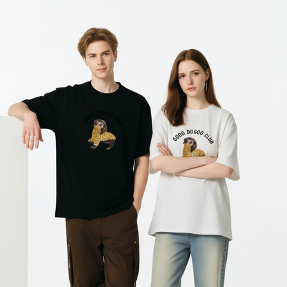 Striped Sweater Dog Graphic Tee Funny Animal Lover  T7003