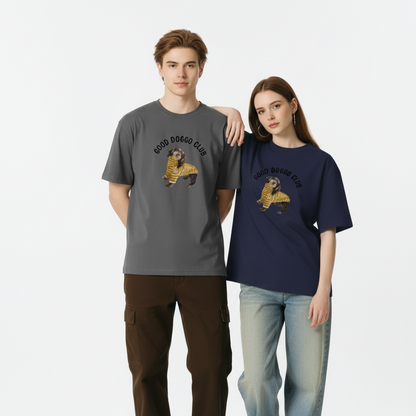 Striped Sweater Dog Graphic Tee Funny Animal Lover  T7003