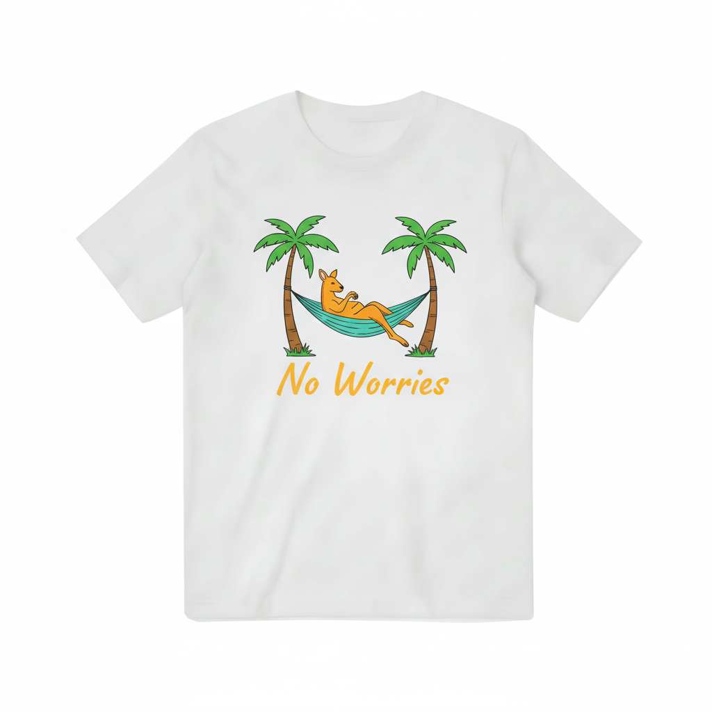 No Worries Kangaroo Hammock Graphic T-Shirt T3076