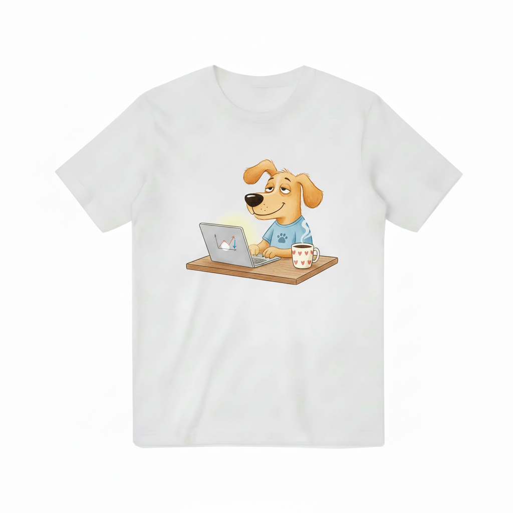 Work From Home Dog Graphic Funny Office T-Shirt T3102