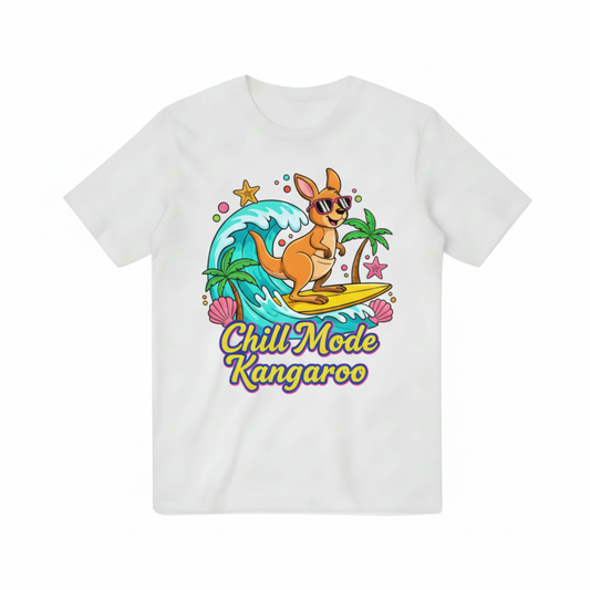 Funny Chill Mode Surfing Kangaroo T-Shirt T3075
