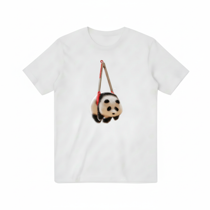 Hanging Panda Bun Graphic Tee - Funny Dumpling T-Shirt T3066