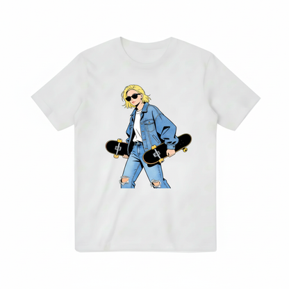 Skateboard Girl Graphic Tee Cool Street Style T-Shirt T3071