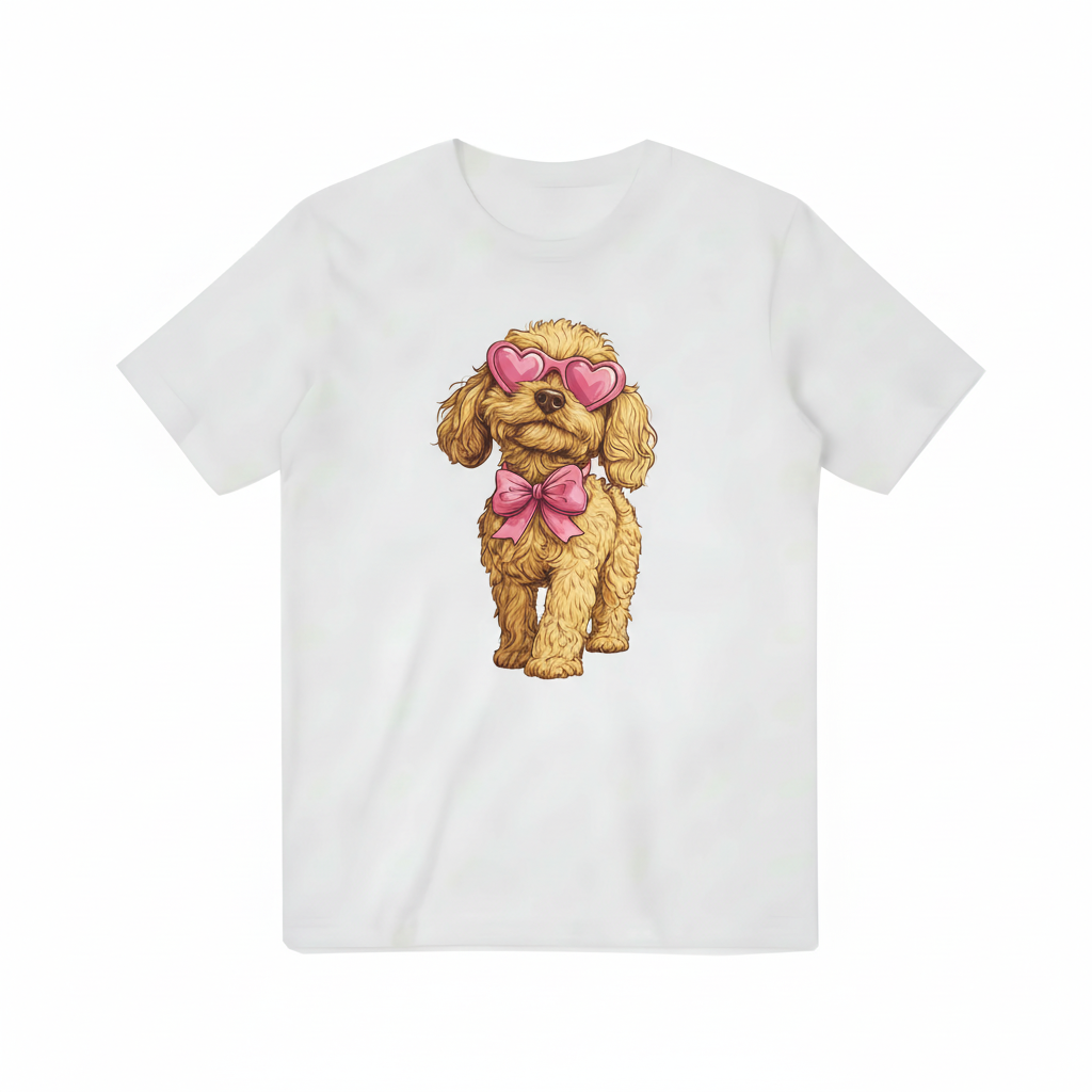Glamorous Poodle Cute Dog Graphic T-Shirt T3091
