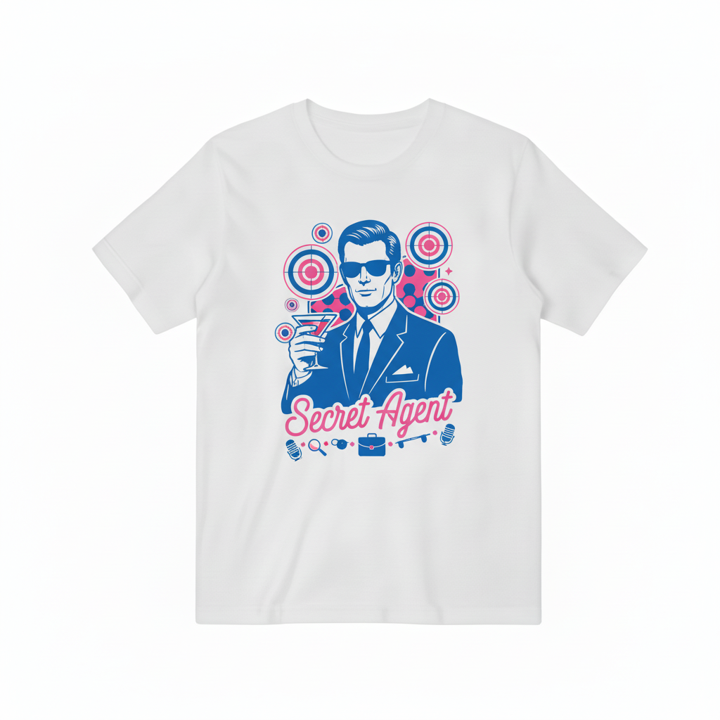 Retro Spy Secret Agent Graphic T-Shirt T3093