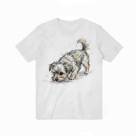 Cute Sketch Dog Graphic Tee | Dog Lover Gift T-Shirt T7092