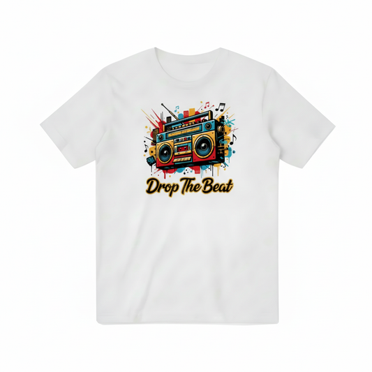Retro Graffiti Boombox Drop The Beat Music Lover T-Shirt T3004