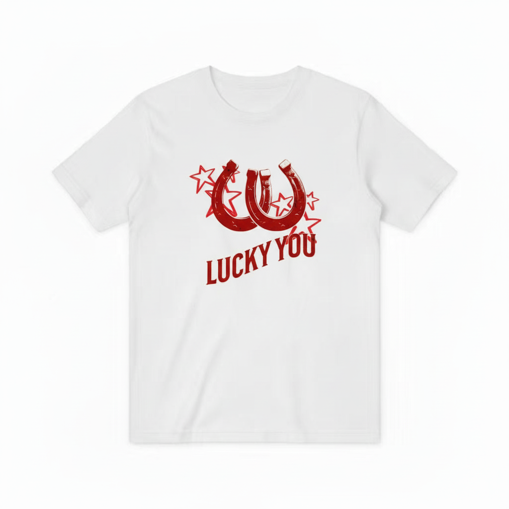 LUCKY YOU白色T恤效果图