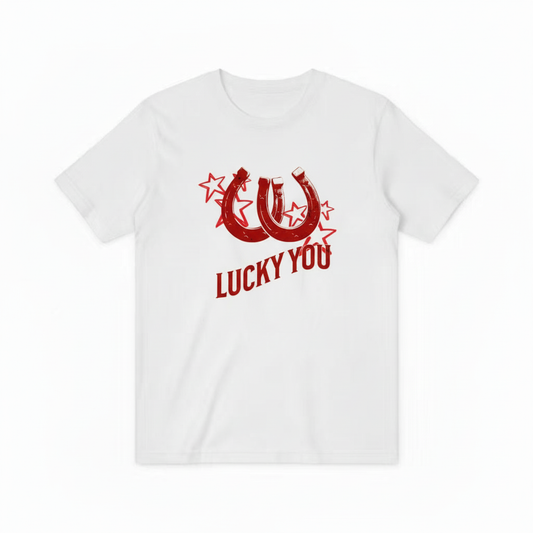 LUCKY YOU白色T恤效果图