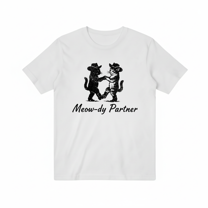 Meow-dy Partner T-shirt - Pure White Background