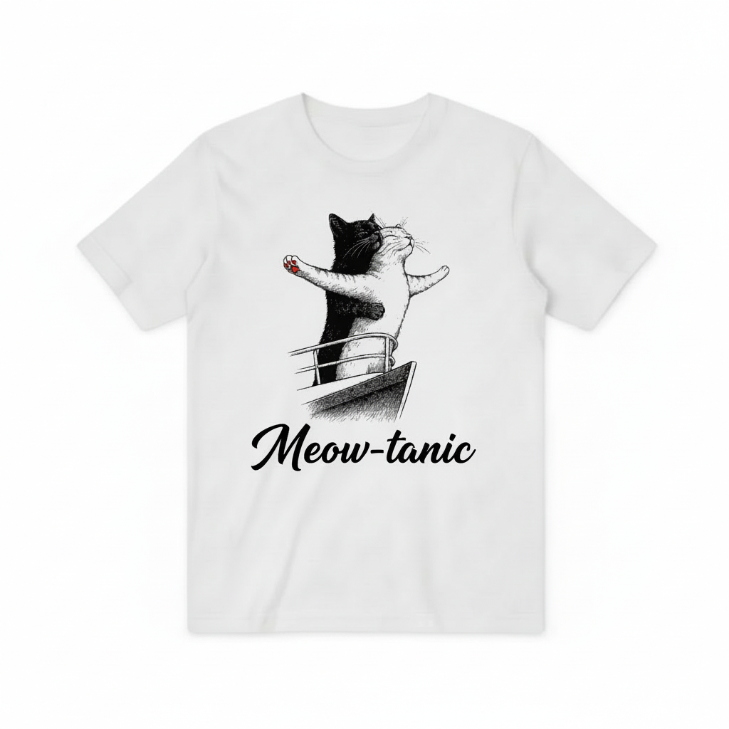 Meow-tanic T-shirt - E-commerce Pure White Background