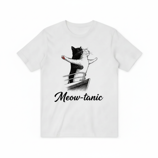 Meow-tanic T-shirt - E-commerce Pure White Background