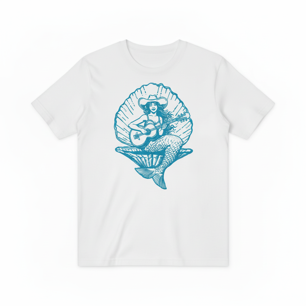 Mermaid Guitarist Design - White