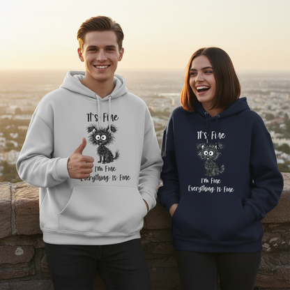 "Everything Is Fine" Funny Messy Dog Graphic Hoodie H1119