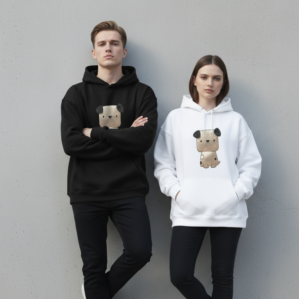 Minimalist Puppy Dog Graphic Hoodie H1032