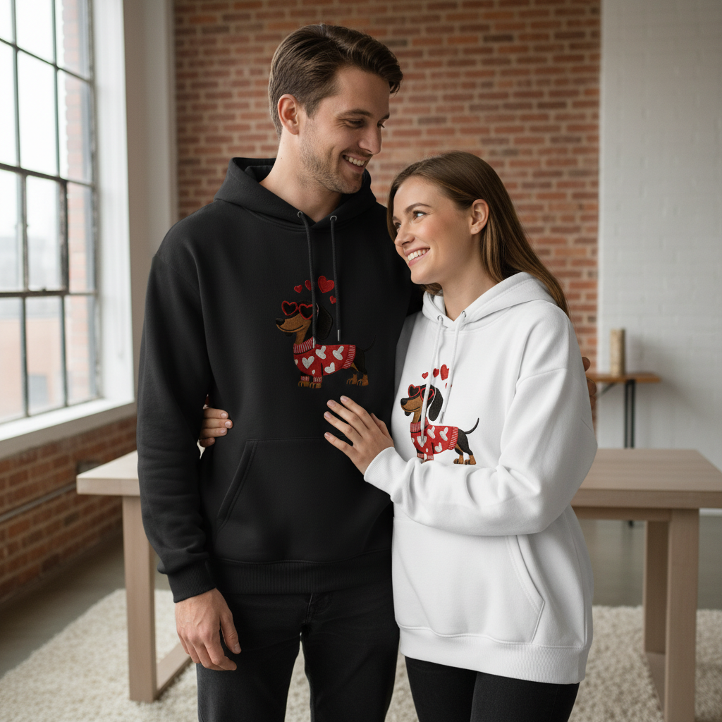 Dachshund Heart Sweater Hoodie H2000