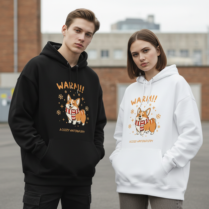 Cozy Winter Corgi Graphic Hoodie H1100
