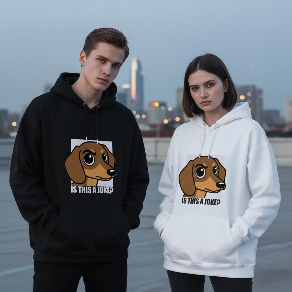 "Is This a Joke?" Funny Dachshund Graphic Hoodie H1106