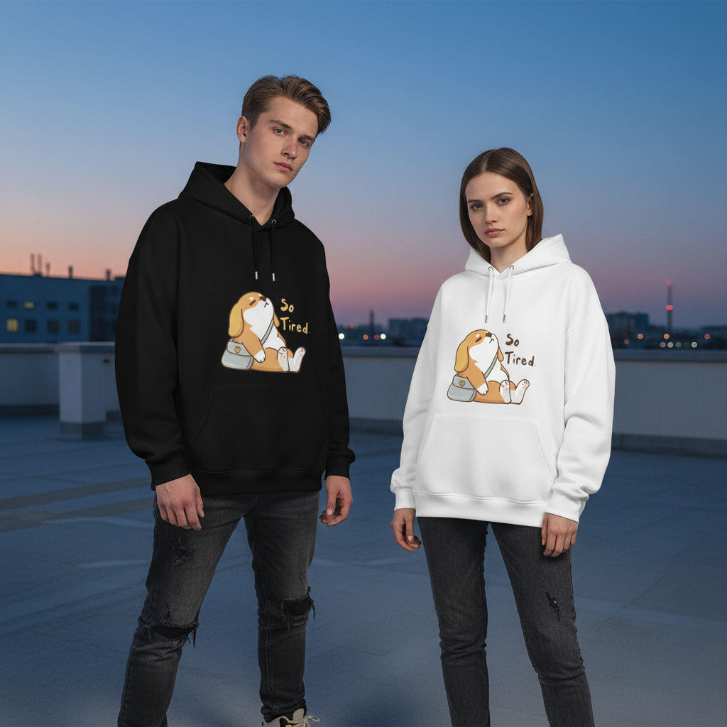 Funny So Tired Beagle Graphic Hoodie H1099