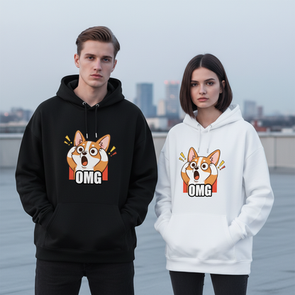 OMG Shocked Corgi Funny Graphic Hoodie H1104