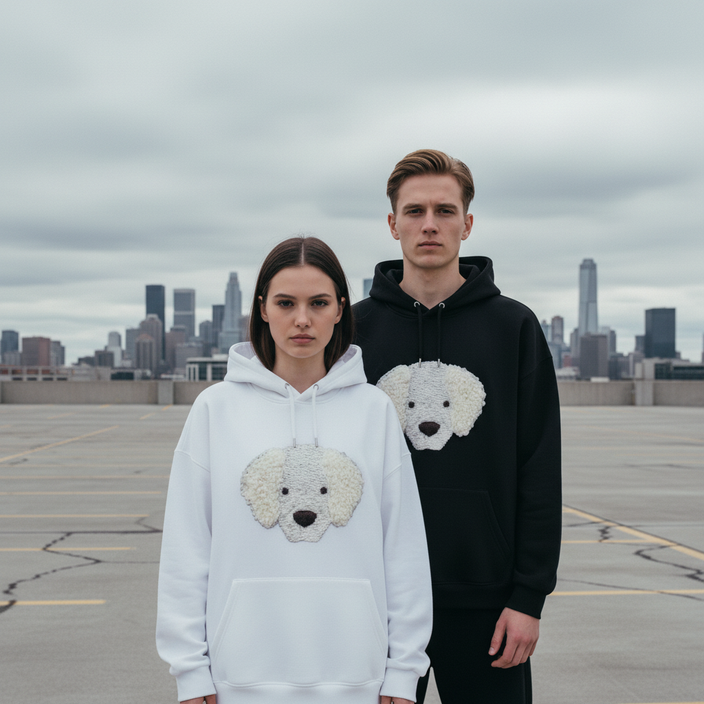 Fluffy White Dog Hoodie H1017