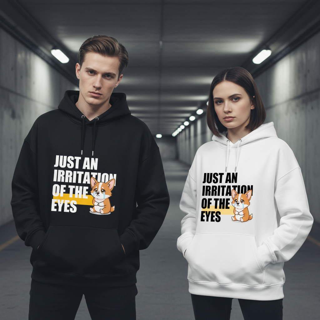 Irritation of the Eyes Funny Crying Corgi Hoodie H1103