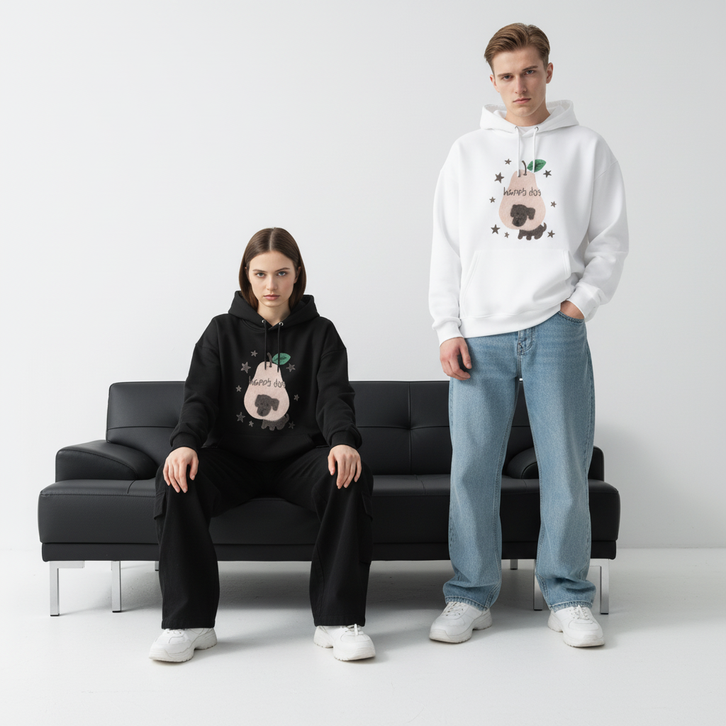 Happy Dog Pear Star Hoodie H1057