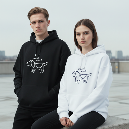 Woof Minimalist Dachshund Line Hoodie H1066