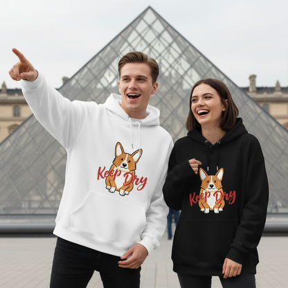 Keep Dry Cute Corgi Funny Graphic Hoodie H1114