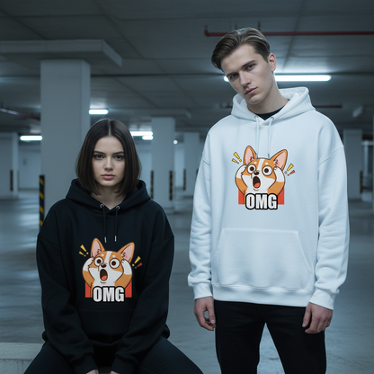 OMG Shocked Corgi Funny Graphic Hoodie H1104
