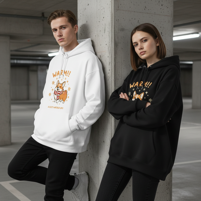 Cozy Winter Corgi Graphic Hoodie H1100