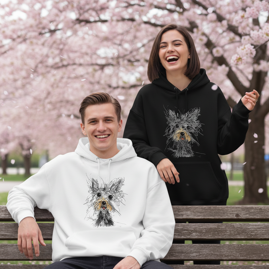 Sketch Portrait Schnauzer Graphic Hoodie H1113