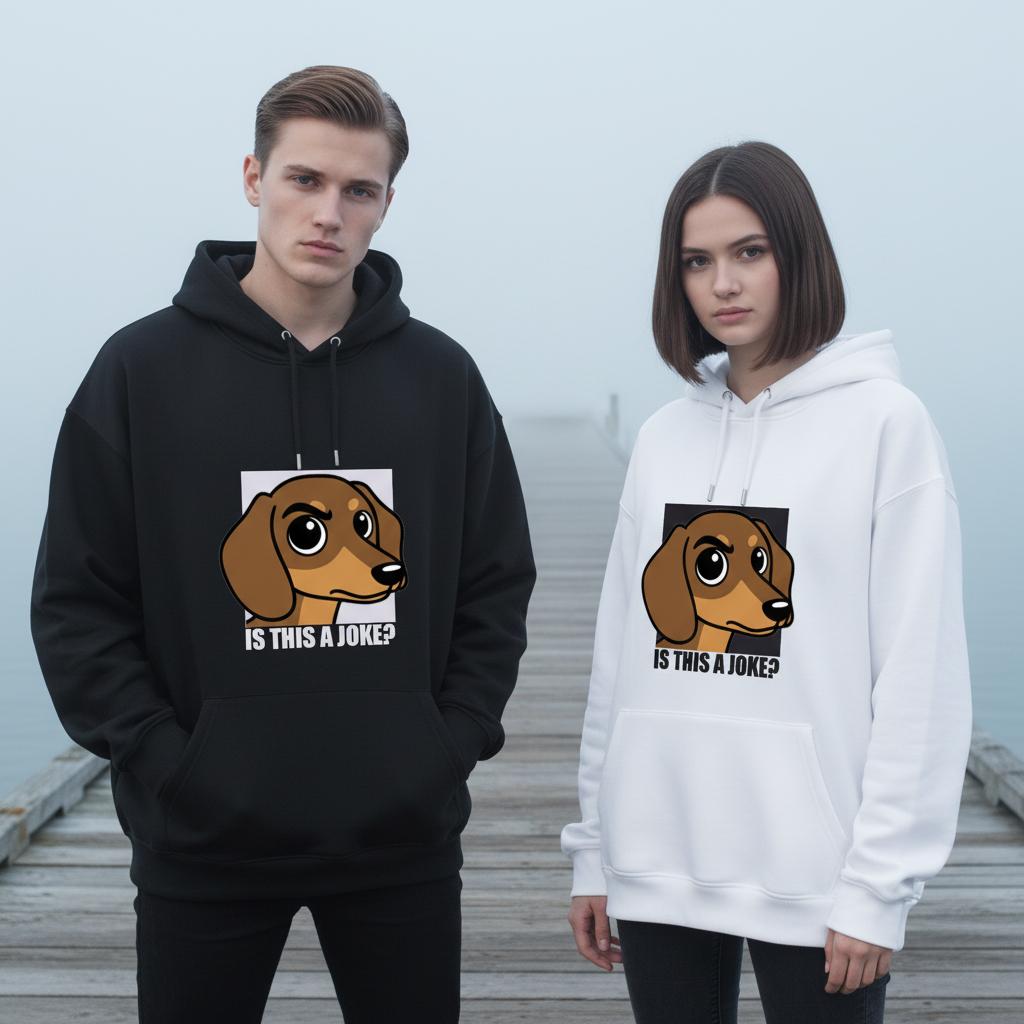 "Is This a Joke?" Funny Dachshund Graphic Hoodie H1106