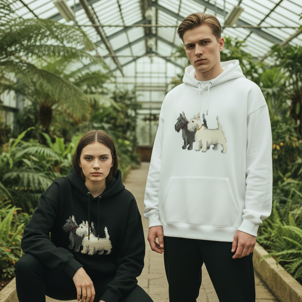 Pixel Art Scottie Westie Dog Duo Hoodie H1056