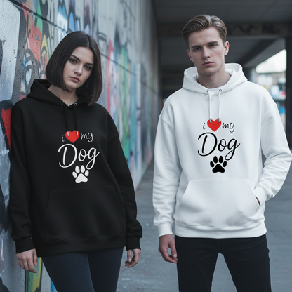 I Love My Dog Paw Print  Hoodie H1092
