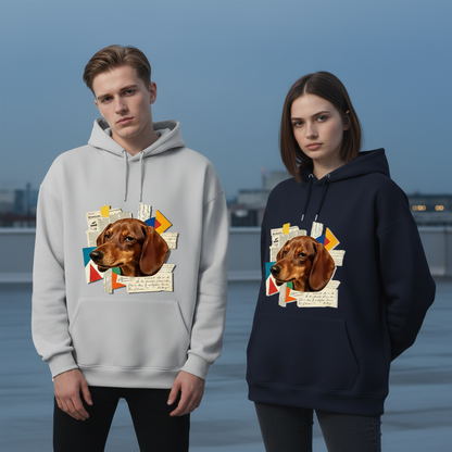 Retro Collage Dachshund Graphic Hoodie H1108