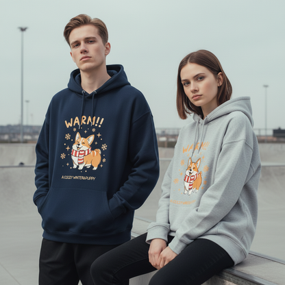 Cozy Winter Corgi Graphic Hoodie H1100