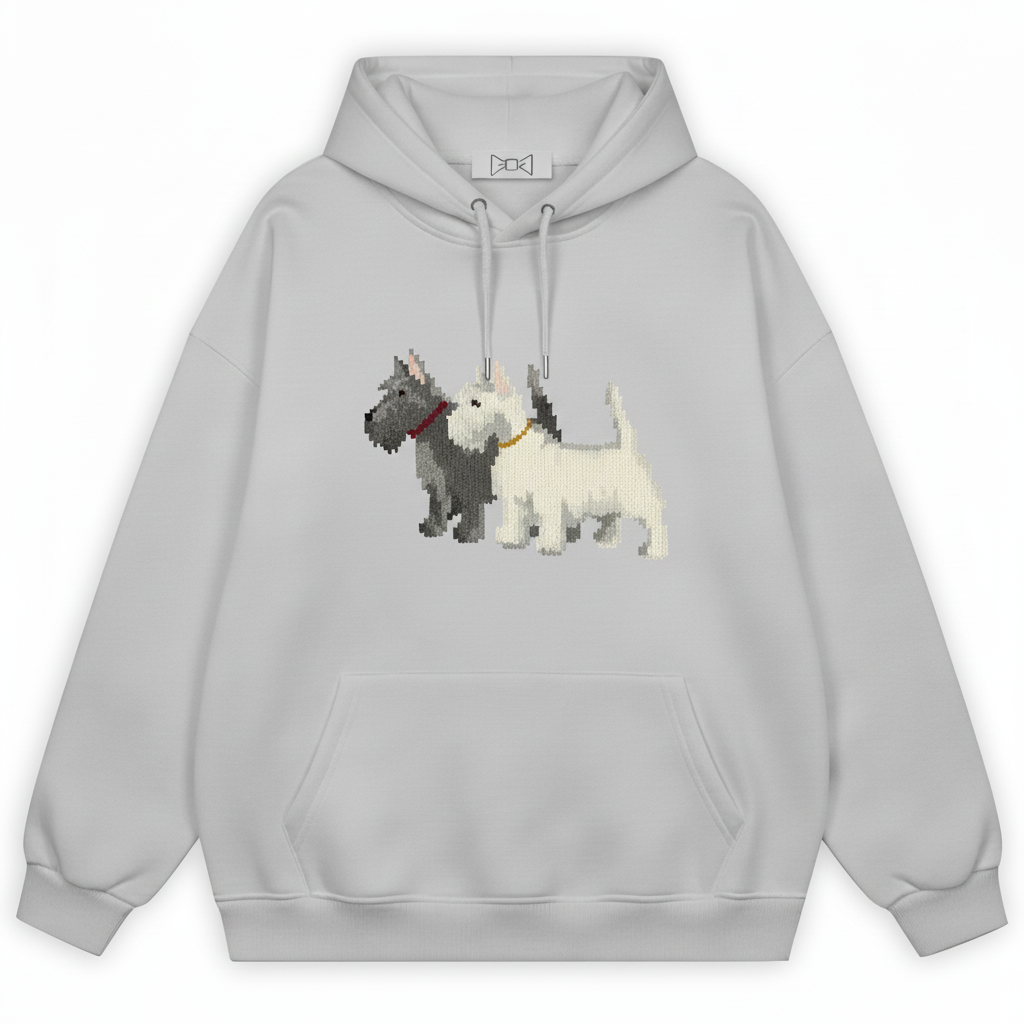 Pixel Art Scottie Westie Dog Duo Hoodie H1056