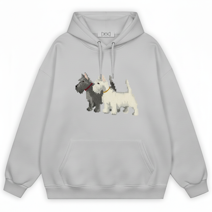 Pixel Art Scottie Westie Dog Duo Hoodie H1056