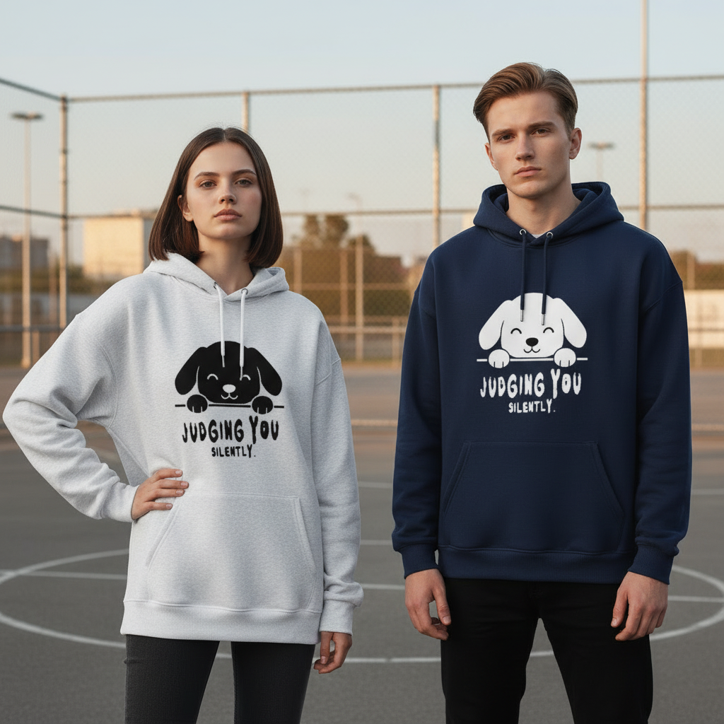 Judging You Silently Funny Puppy Hoodie H1090