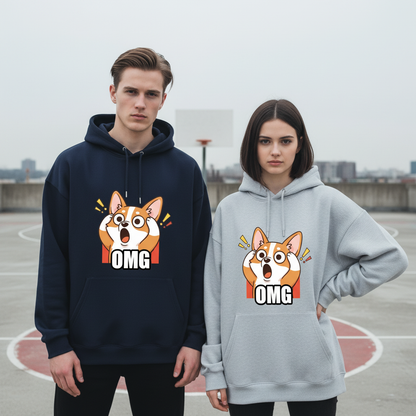 OMG Shocked Corgi Funny Graphic Hoodie H1104