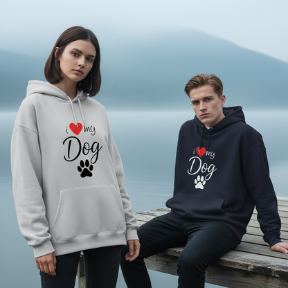 I Love My Dog Paw Print  Hoodie H1092