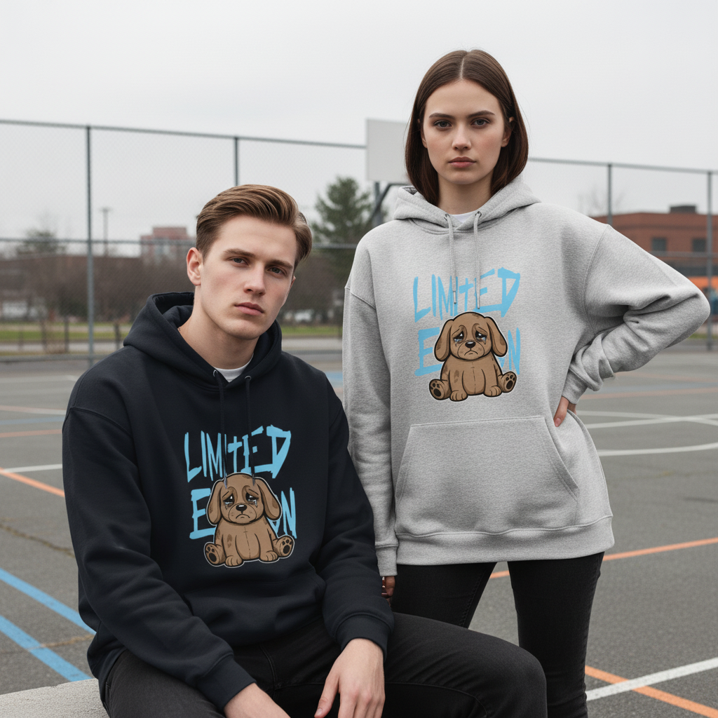Limited Edition Crying Puppy Graffiti Graphic Hoodie H1085