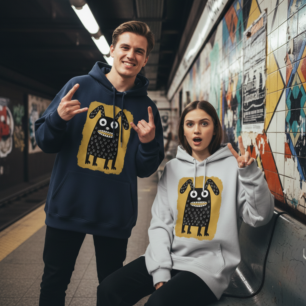 Creepy Cute Monster Bunny Funny Graphic Hoodie H1111
