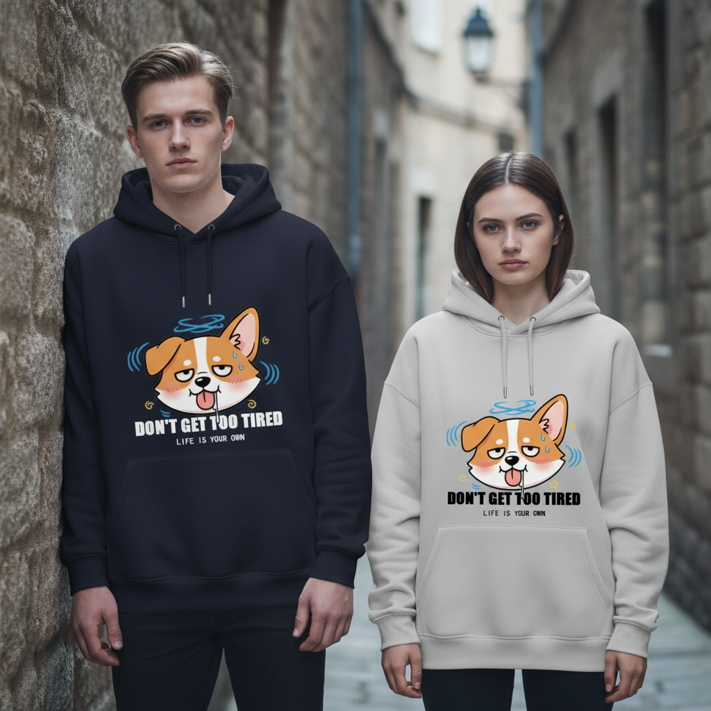 "Don't Get Too Tired" Funny Corgi Hoodie H1102