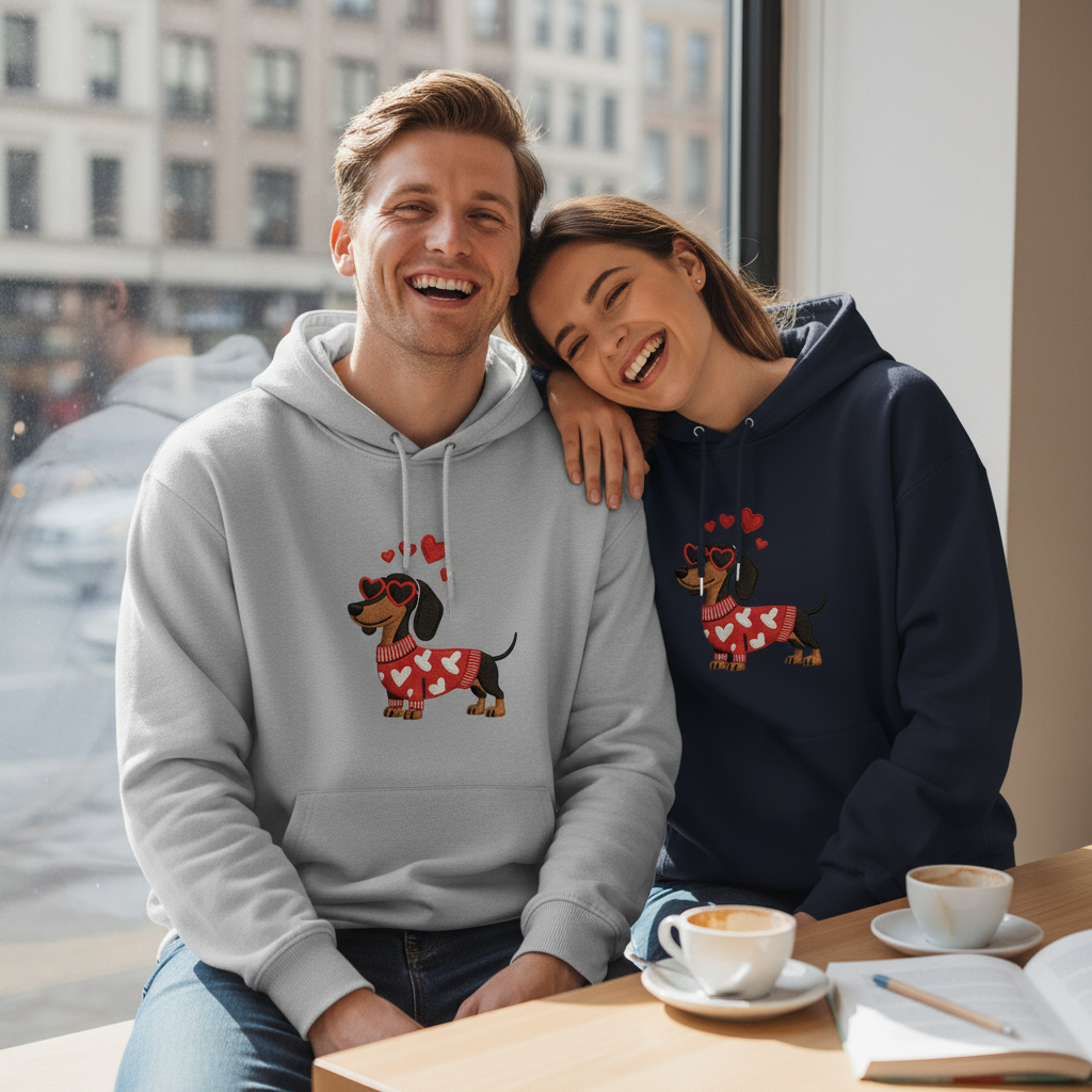 Dachshund Heart Sweater Hoodie H2000